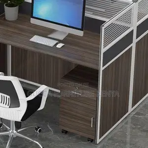 Workstation: The 4-Way Rectangular Brown Office Workstation