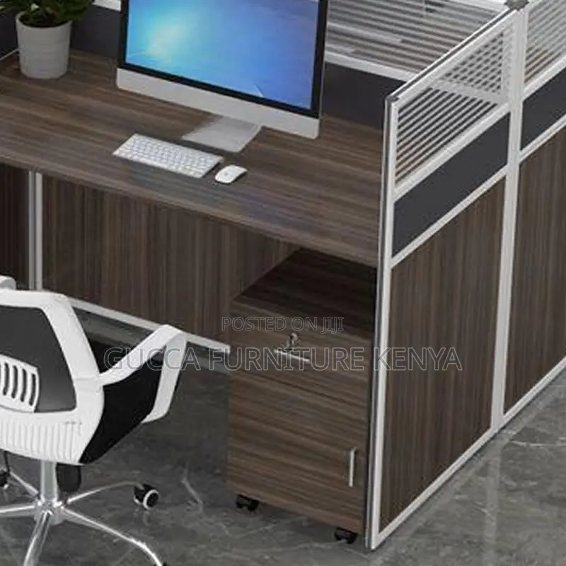 Workstation: The 4-Way Rectangular Brown Office Workstation