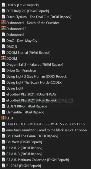 Computer PC Games in Softcopy