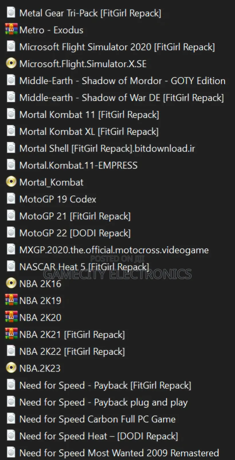 Computer PC Games in Softcopy
