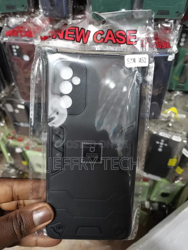Galaxy M52 Shockproof Polycarbonate Hybrid Armor Case-Black - main view