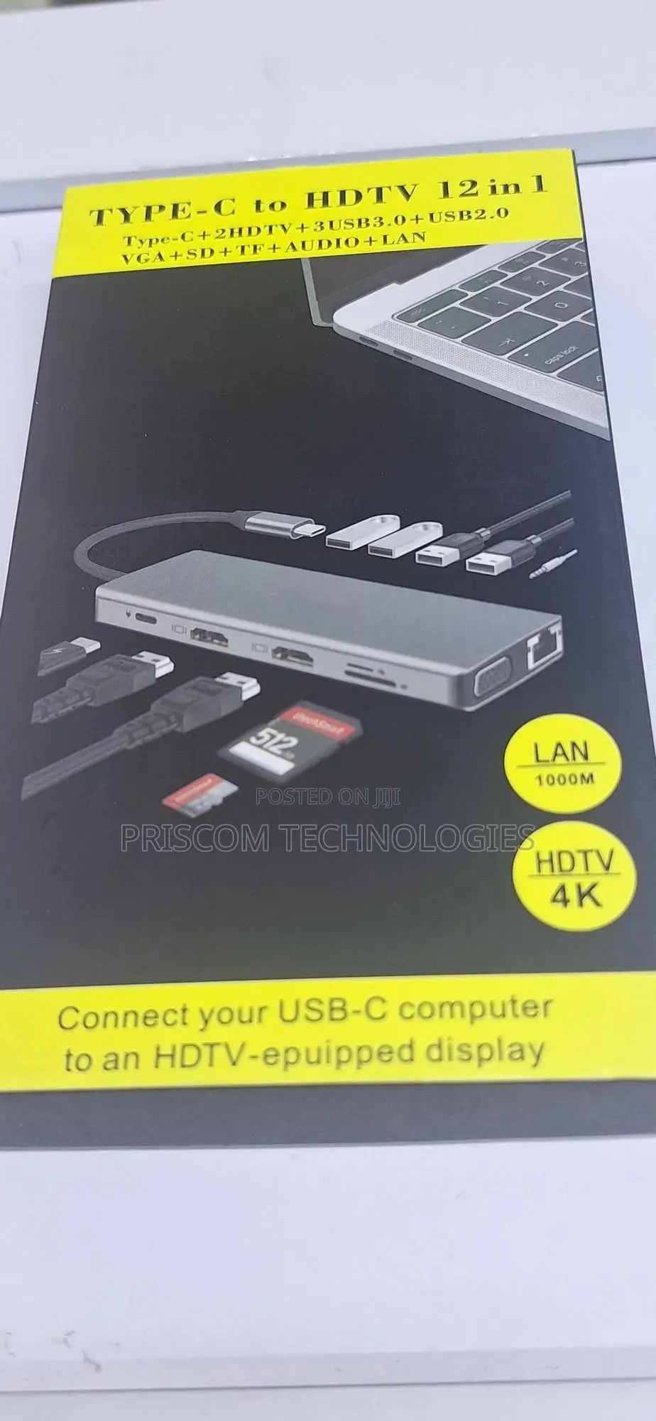 Type C to Hdmi HDTV 12 in 1 Adapter With VGA, SD, TF Audio
