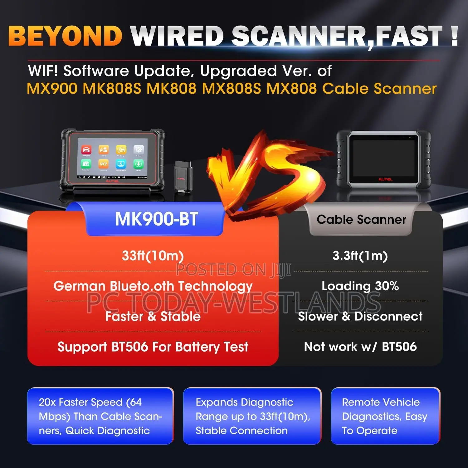 Autel Maxicom Mk900bt Pro Obd2 Bluetooth Diagnostic Scannner