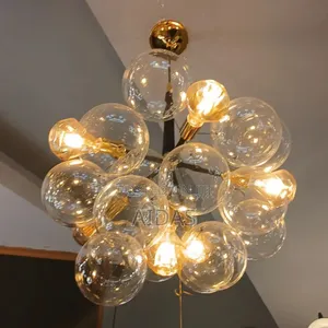 Black and Gold Chandler With Bulbs