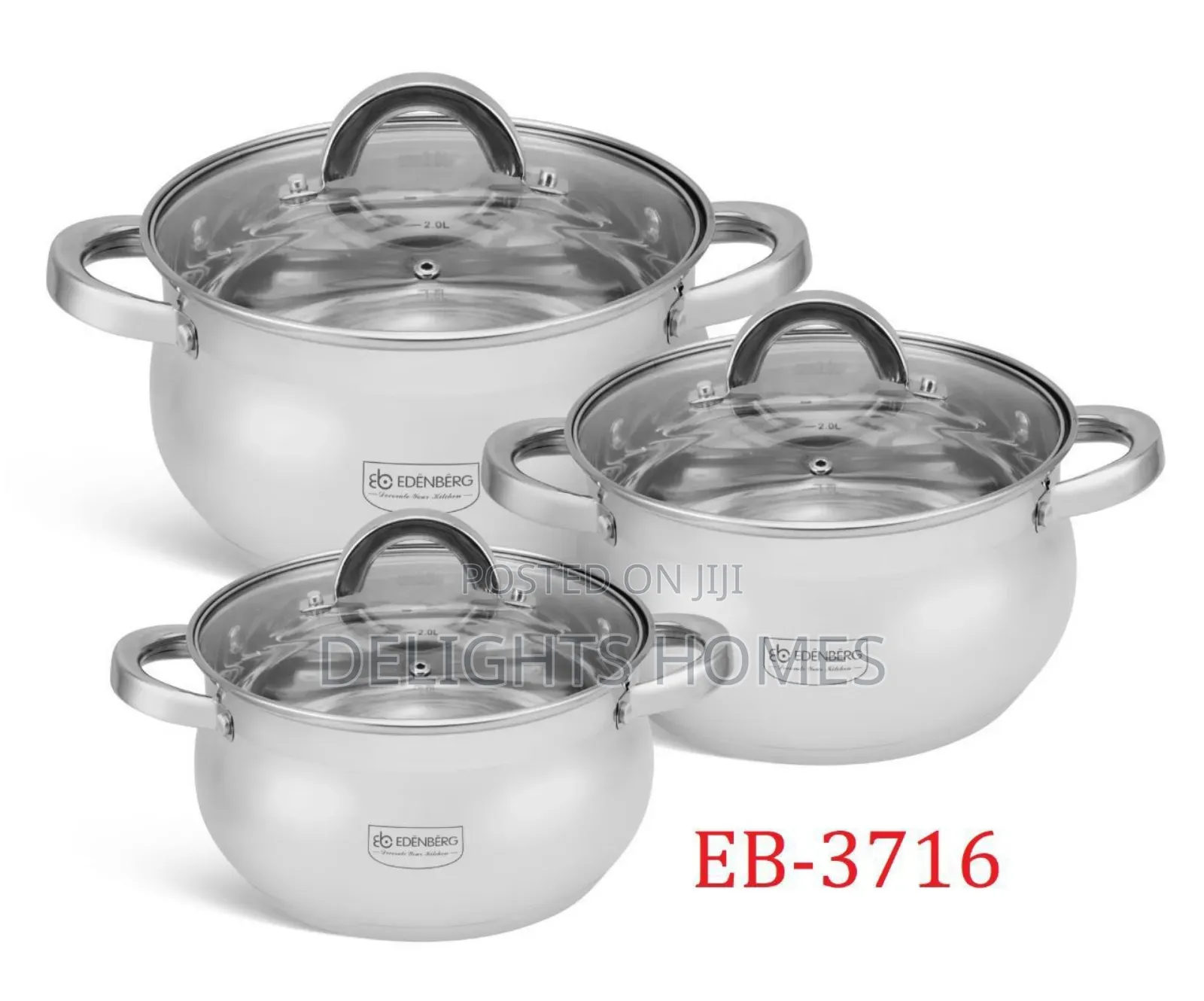 6pc Edenburg Stainless Steel Cookware. _,Je