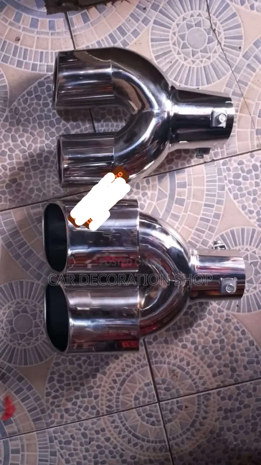 Double Exhaust End Tip All Silver