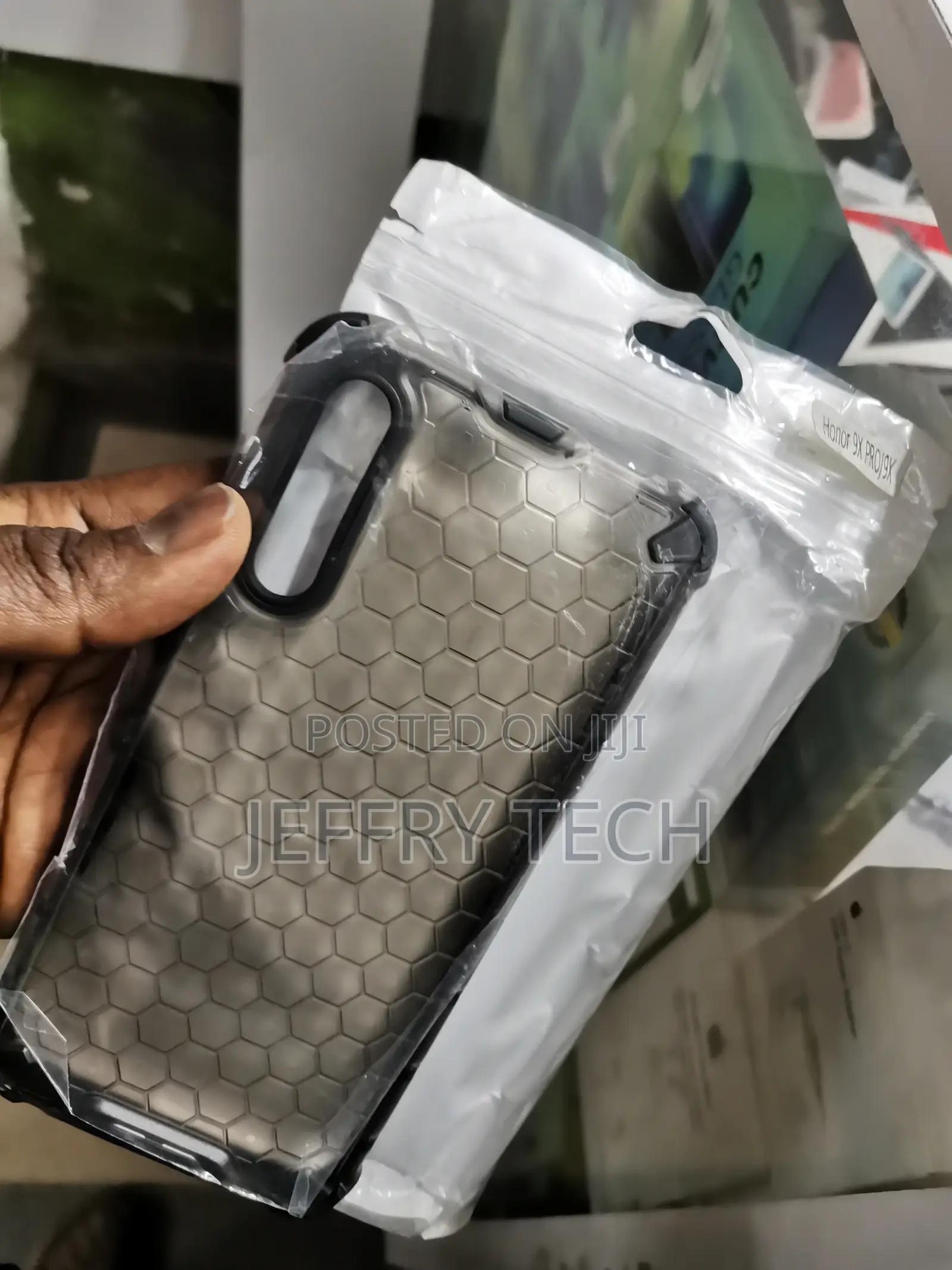 Back Case Cover Compatible With Honor 9X Pro (Honeycomb Patt