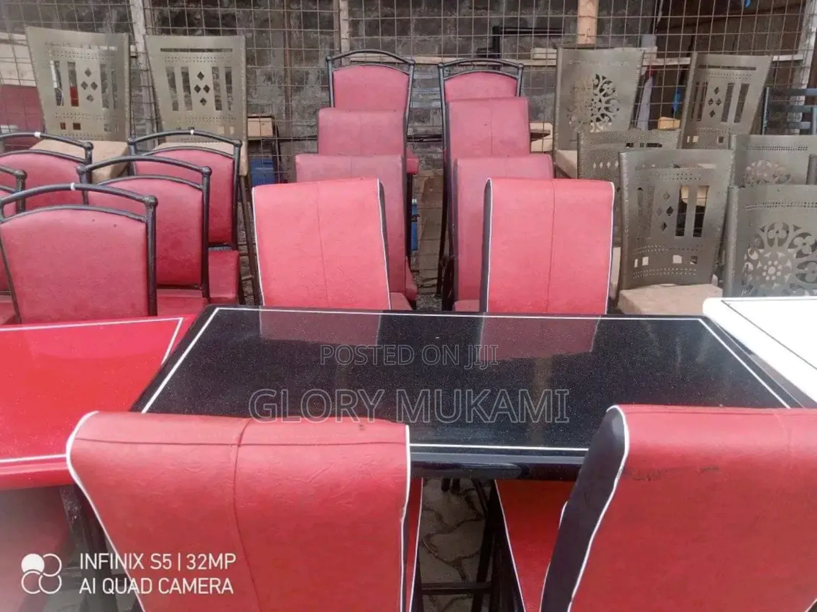 Executive Restaurants and Bar Red Chairs and Black Table