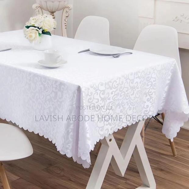 Rectangular Table Cloth - White, Pink, Golden, Blue , Lilac - main view