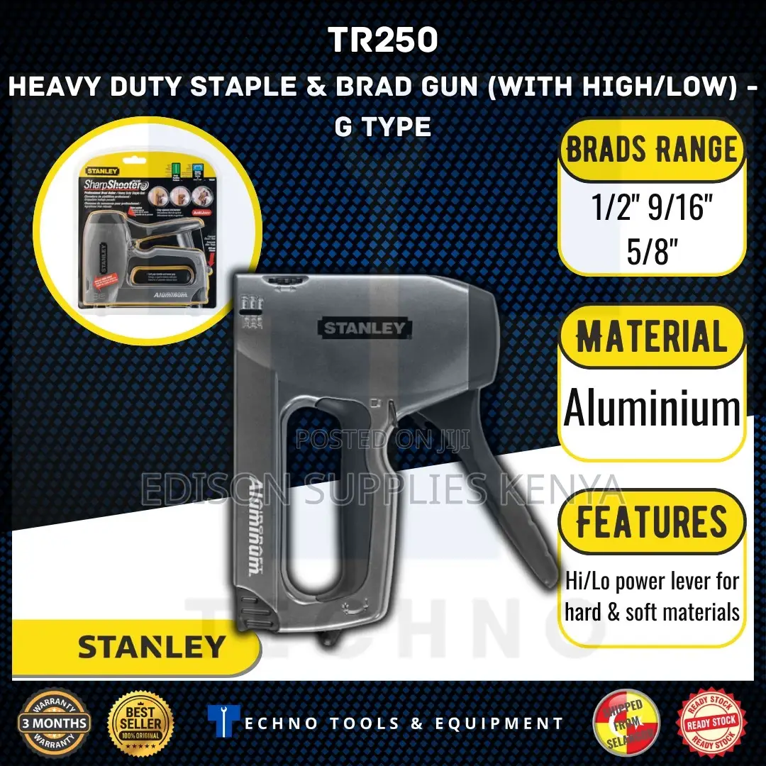 Stanley Heavy Duty Stapler TR250 Brad Nailer Staple Gun 2in1