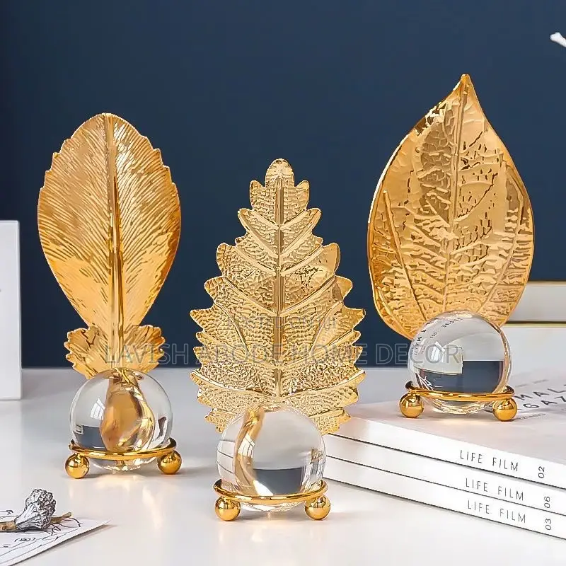 Leaf Decor With Crystal Ball - Home, Office, Hotel