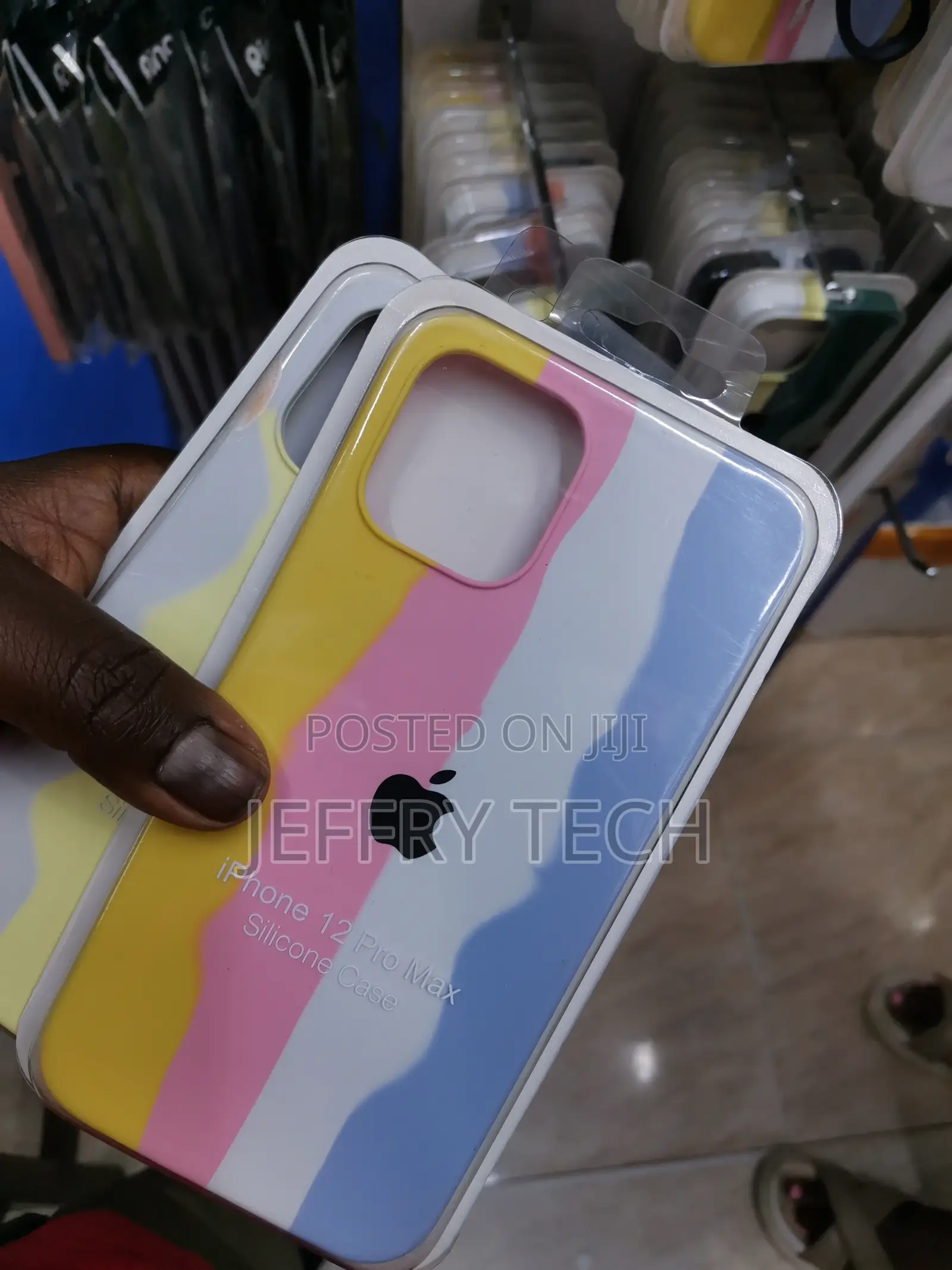 iPhone 12 Pro Max Rainbow Case Soft Silicon Back Cover (Rain