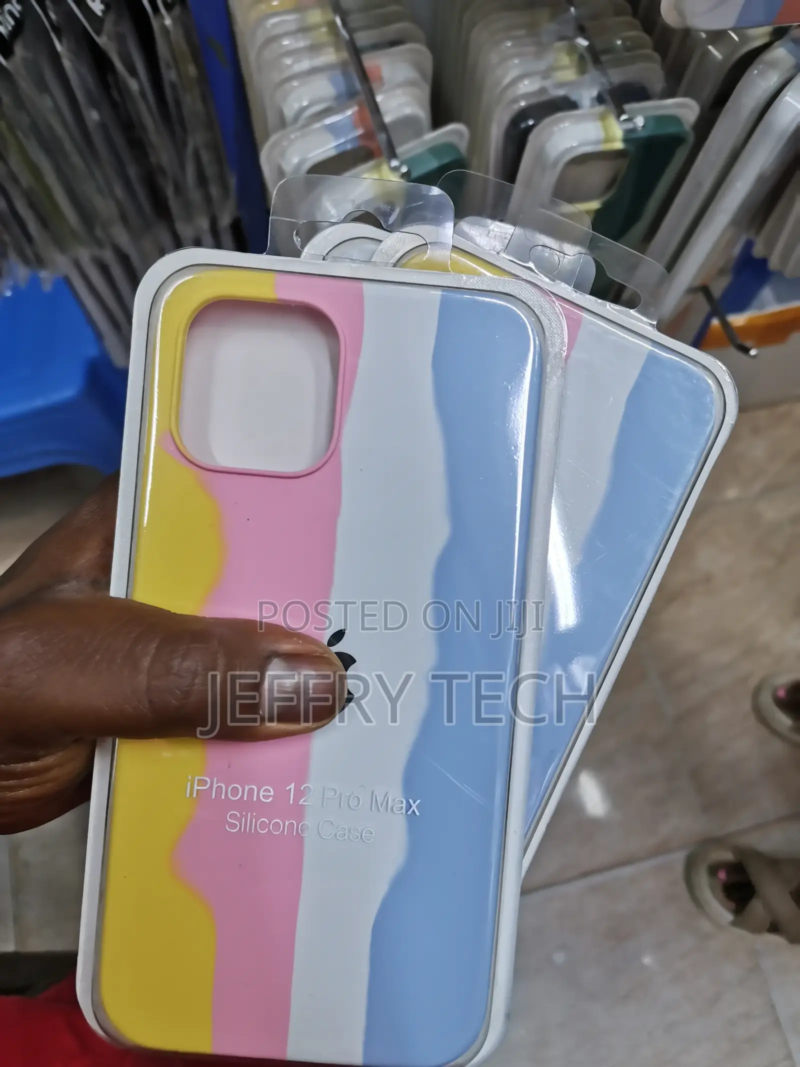 iPhone 12 Pro Max Rainbow Case Soft Silicon Back Cover (Rain