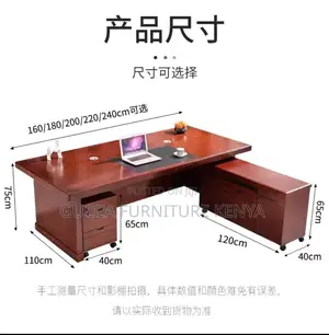 Office Tables:1800mm Executive Boss Table With Sub-Cabinet
