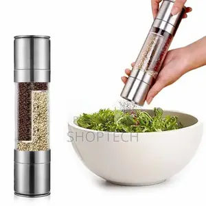 *Double-Layer Manual Grinding Pepper Salt Mills