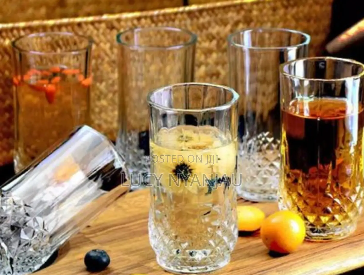 Diamond Long Glasses Set of 6