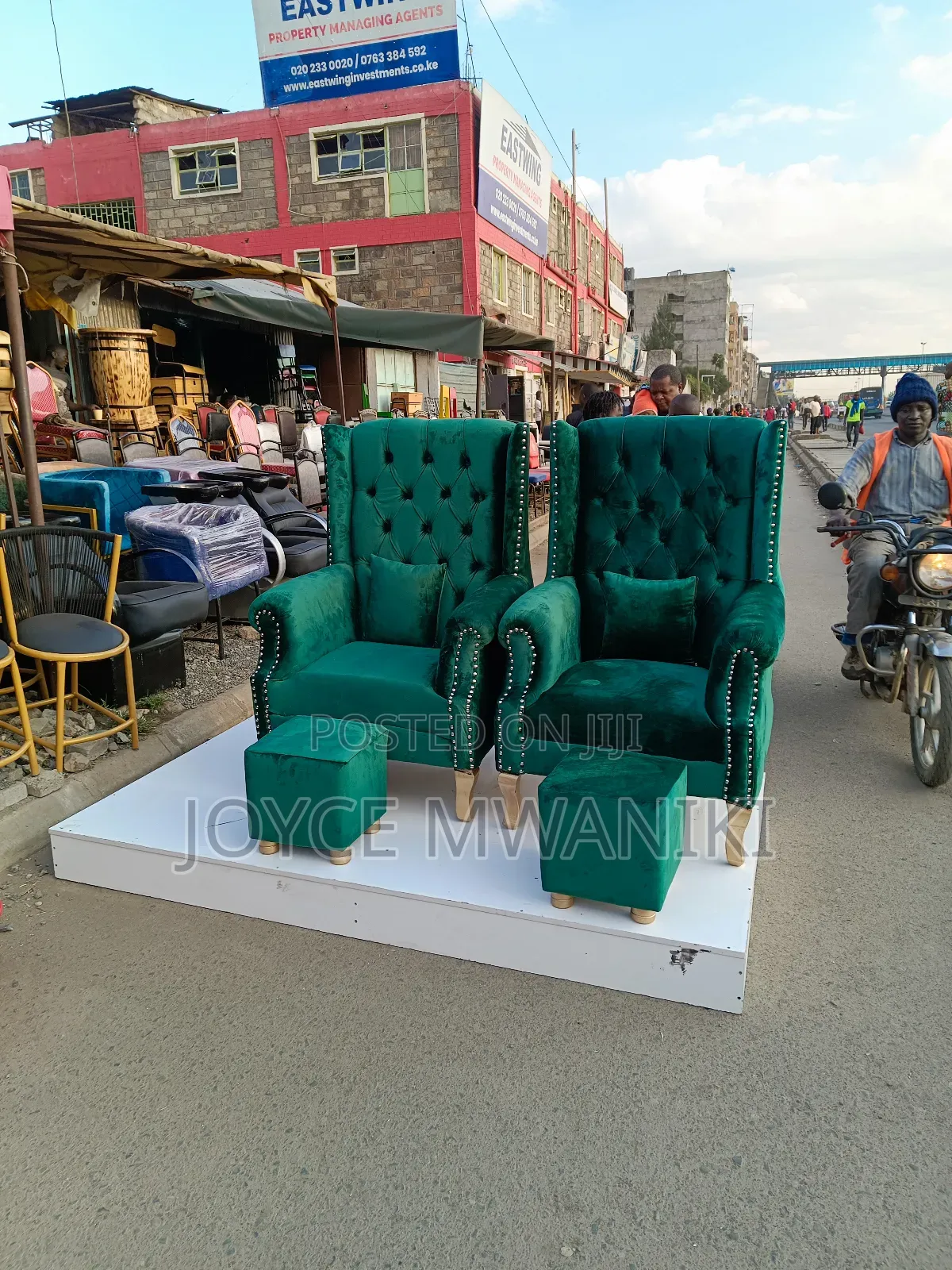 Pedicure Set, 2 Pedicure Seats, 2 Stools And Podium