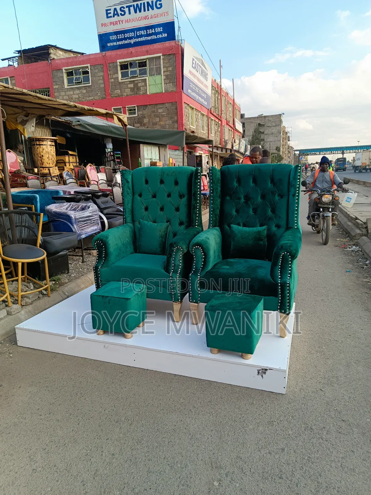 Pedicure Set, 2 Pedicure Seats, 2 Stools And Podium