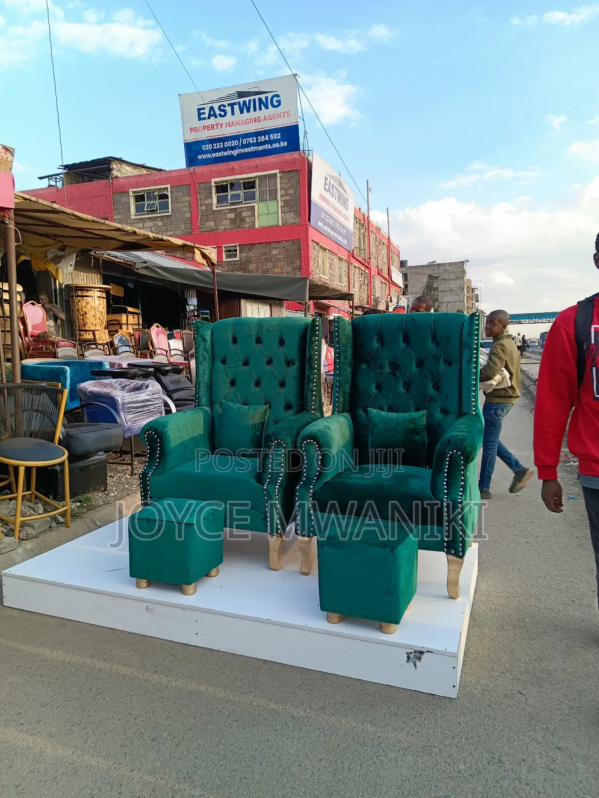 Pedicure Set, 2 Pedicure Seats, 2 Stools And Podium