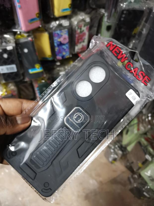 Oppo A58 4G Armor With Kickstand Shockproof Case -Black - thumbnail 3