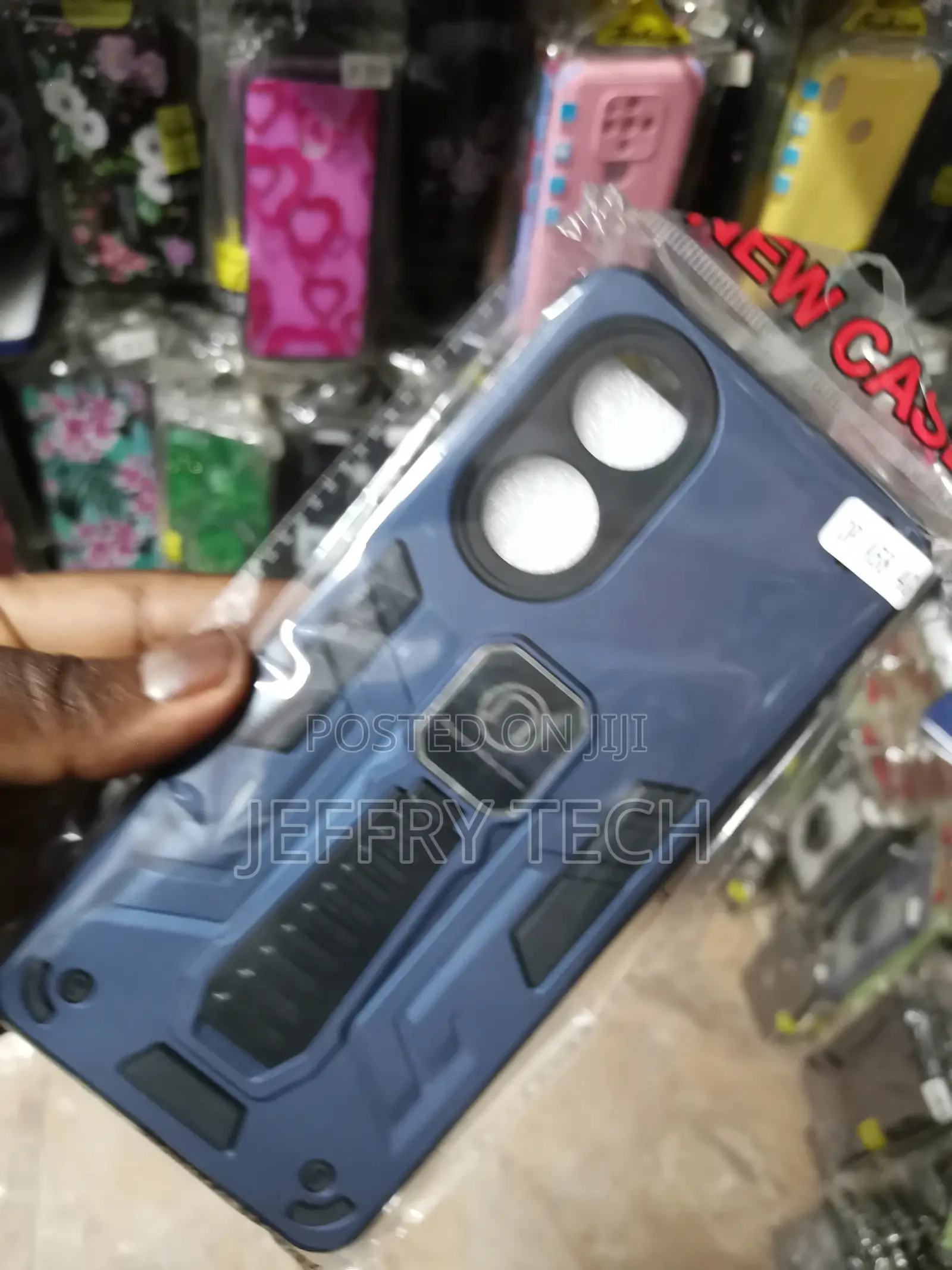 Oppo A58 4G Armor With Kickstand Shockproof Case-Blue
