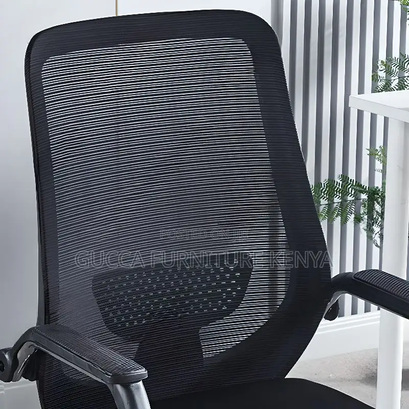 Office Chairs:Midnight Black Office Mesh Guest Waiting Chair