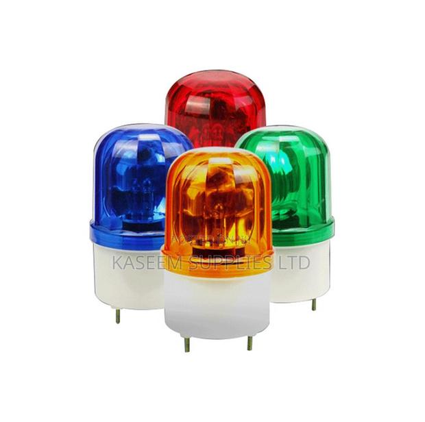 12V DC Rotary Warning Lamp With Siren (1.5W LED, 90db Blue)