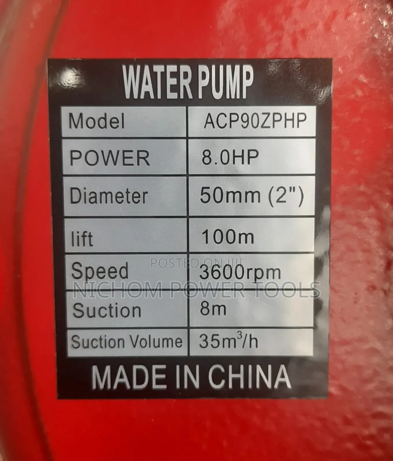 Aico 2" High Speed Water Pump 8hp 100m Max Head