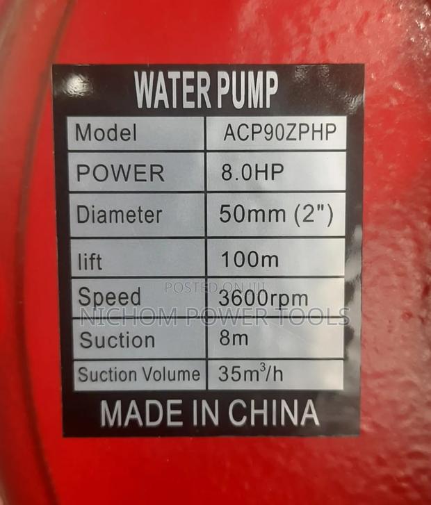 Aico 2" High Speed Water Pump 8hp 100m Max Head - thumbnail 2