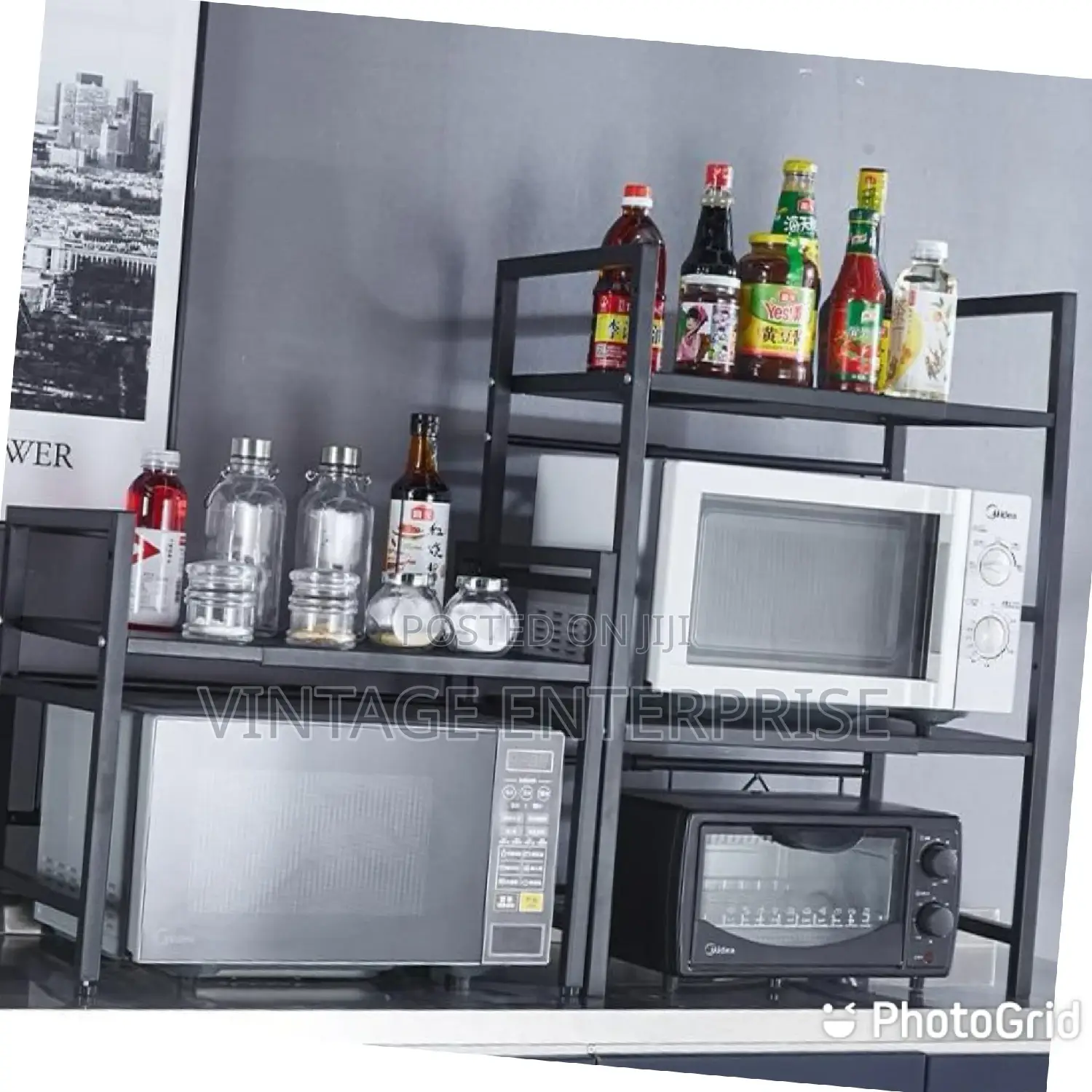 Metallic Microwave Stand