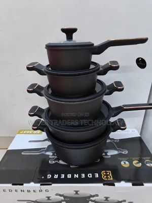 Edenberg Nonstick Cooking Pots 
10 PCS Sets
Black