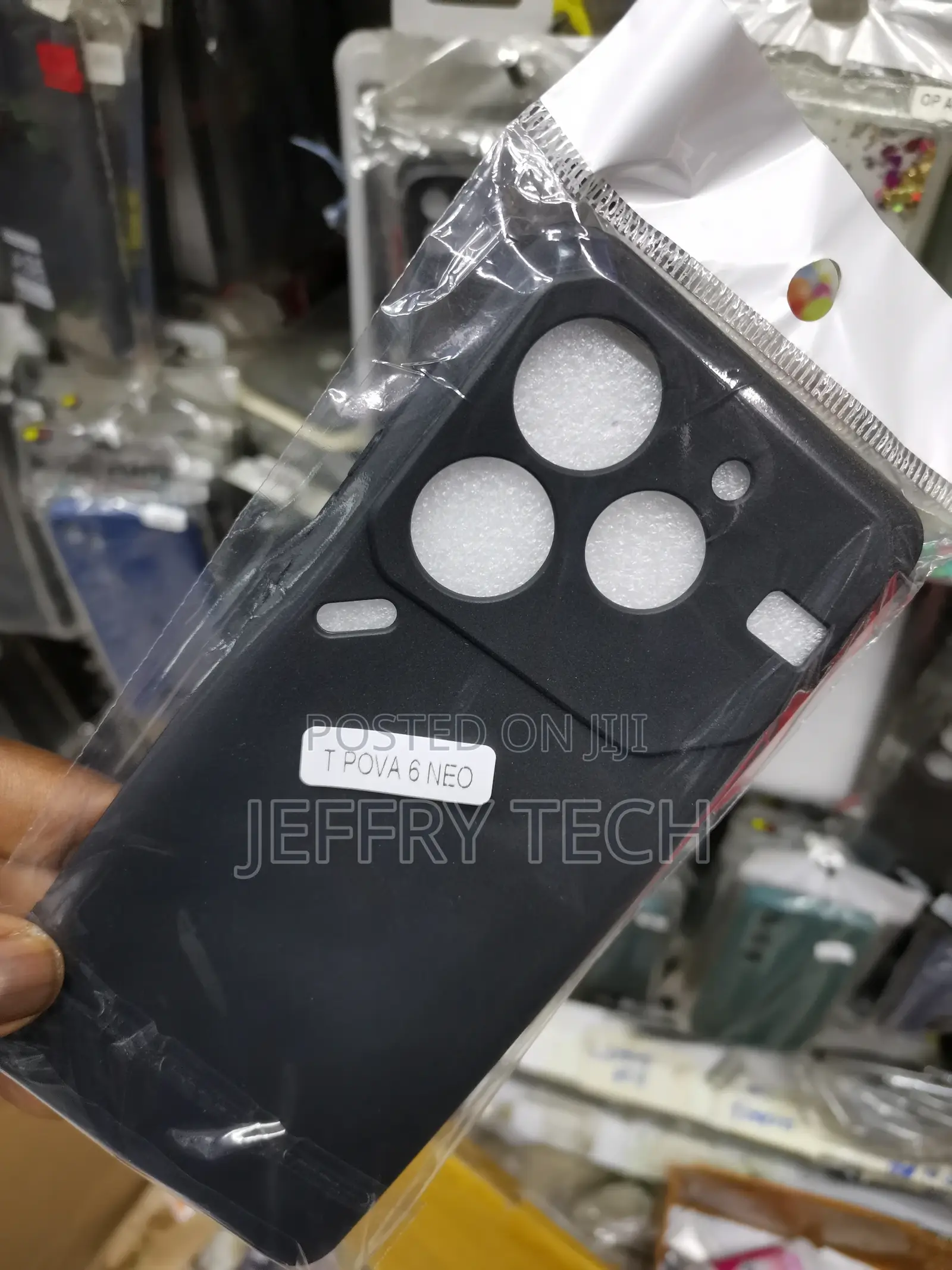 Tecno Pova 6 Neo Soft Silicone Case Shockproof Cover-Black