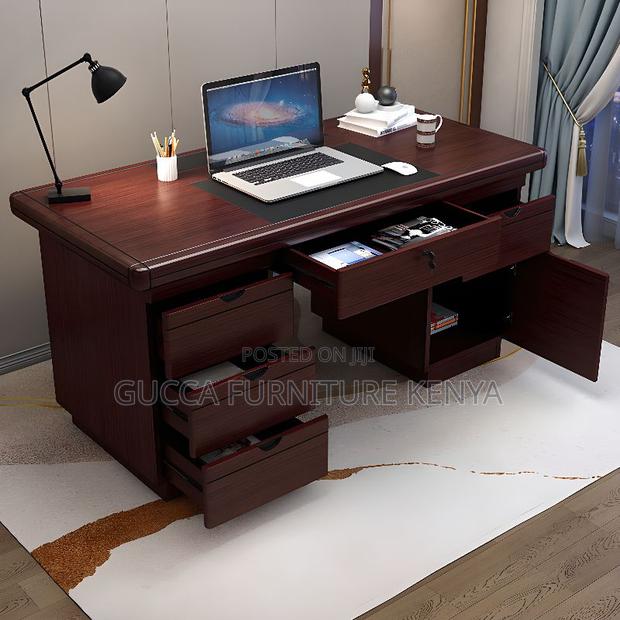 Office Tables:120cm Executive Boss Pedestal Computer Desk - main view