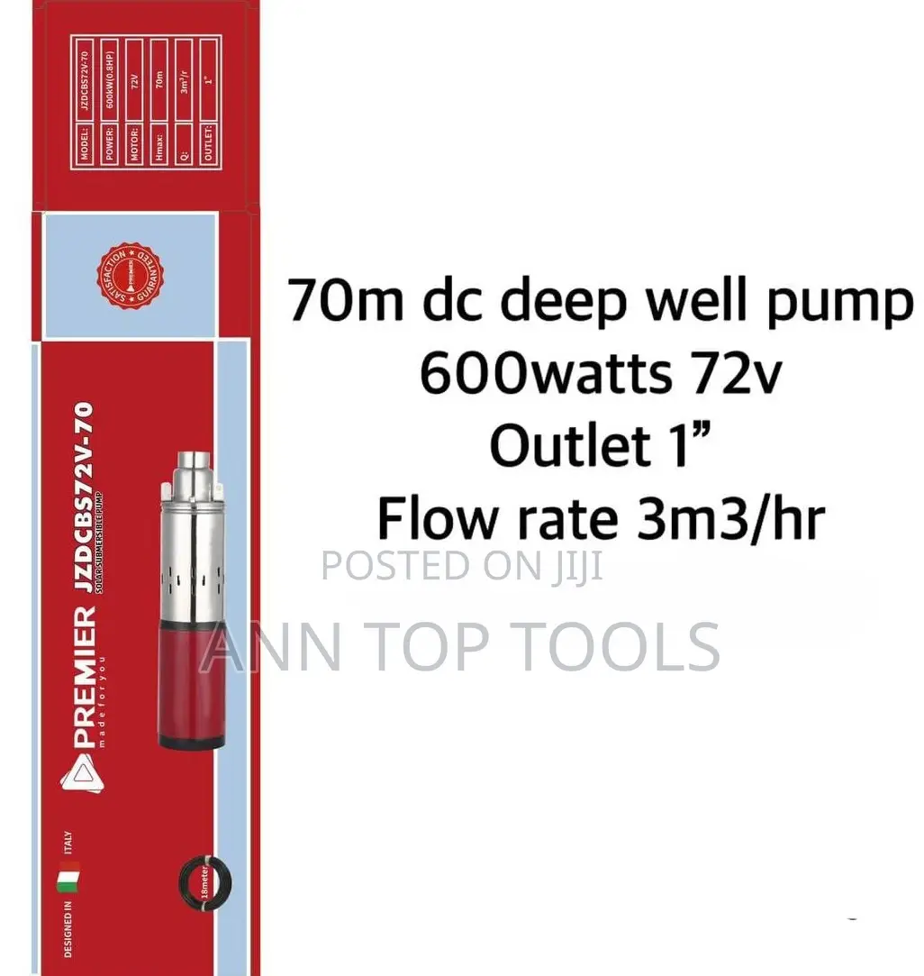 Premier Submersible Dc Solar Waterpump 70m 600w 1inch