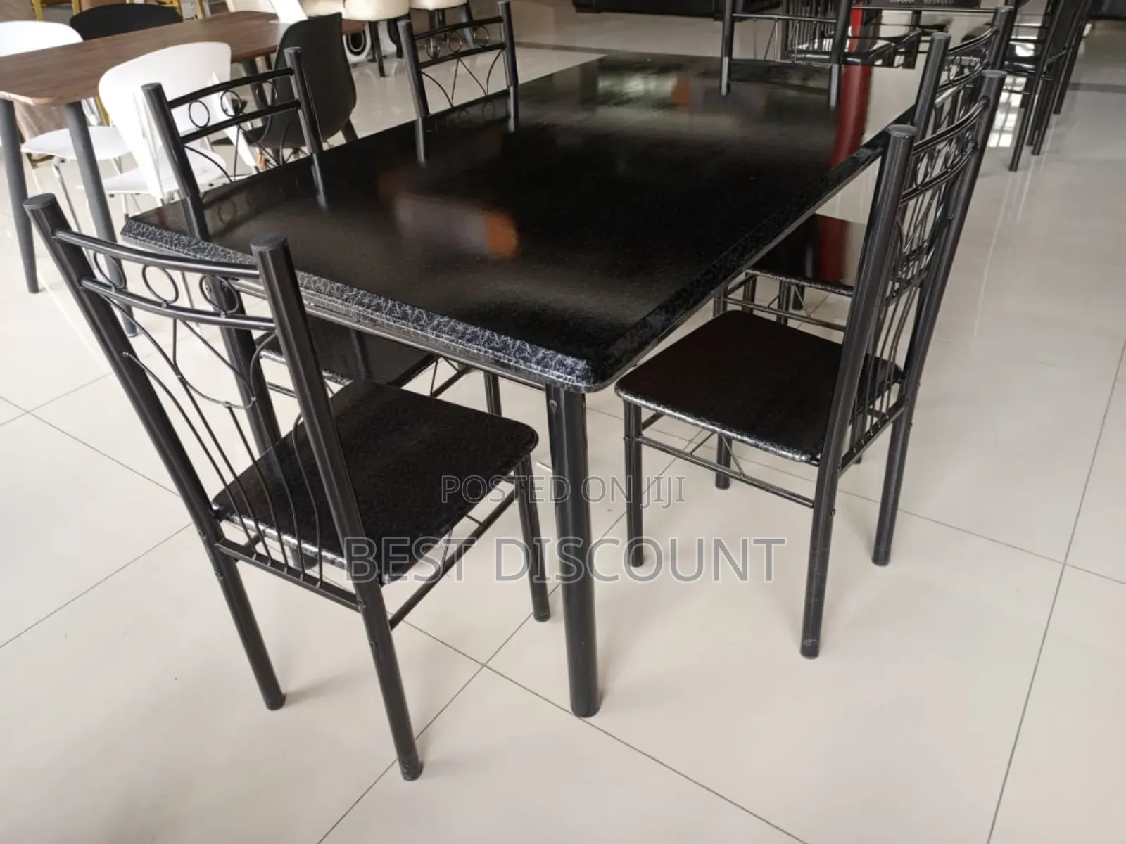 Black Six Seater Dinning Table (Wooden)