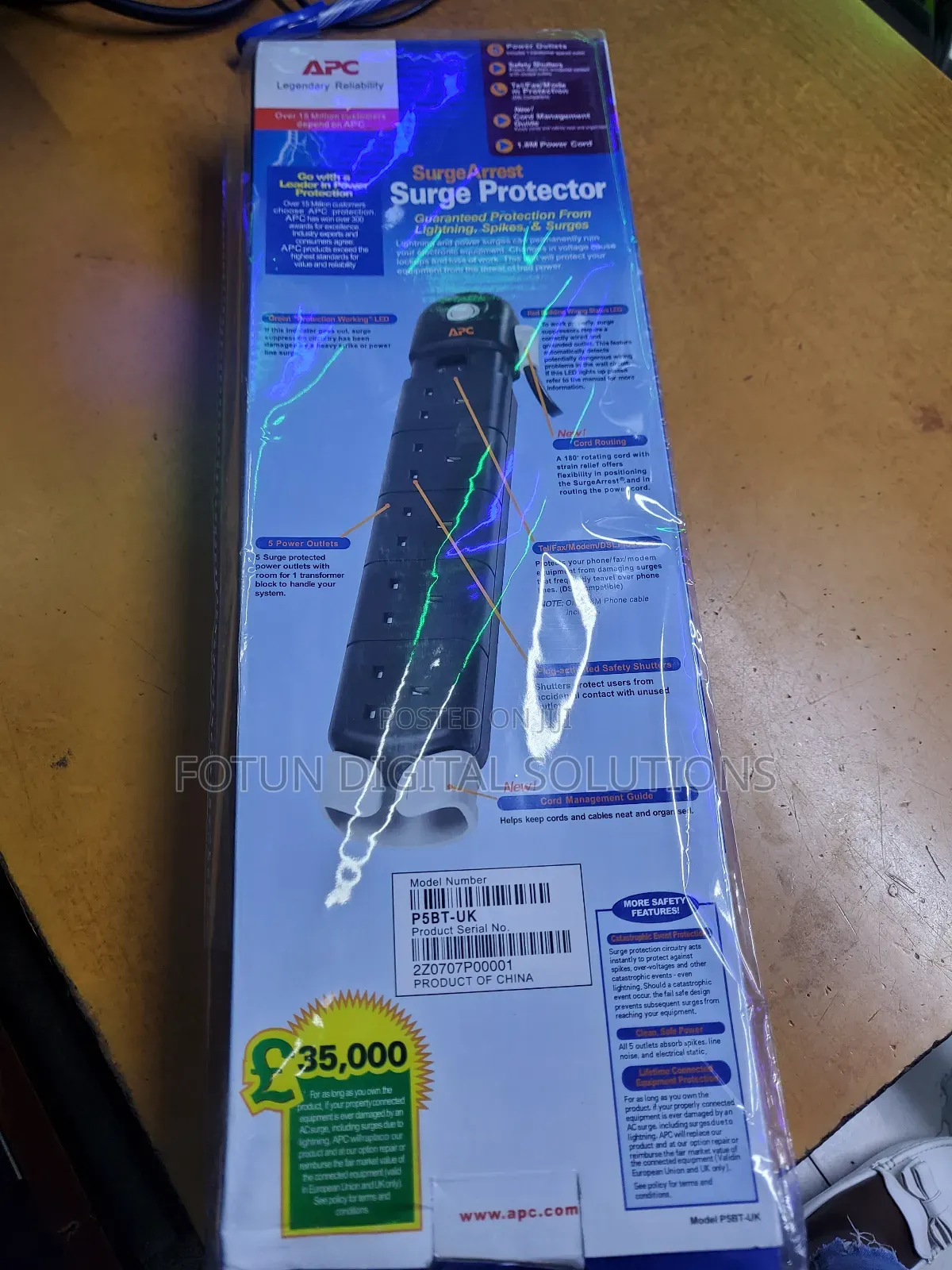 APC Surge Protector Maximum Surge Curent 44,000A