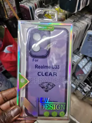 Soft Transparent Matte Cover for Realme C33 Purple Clear
