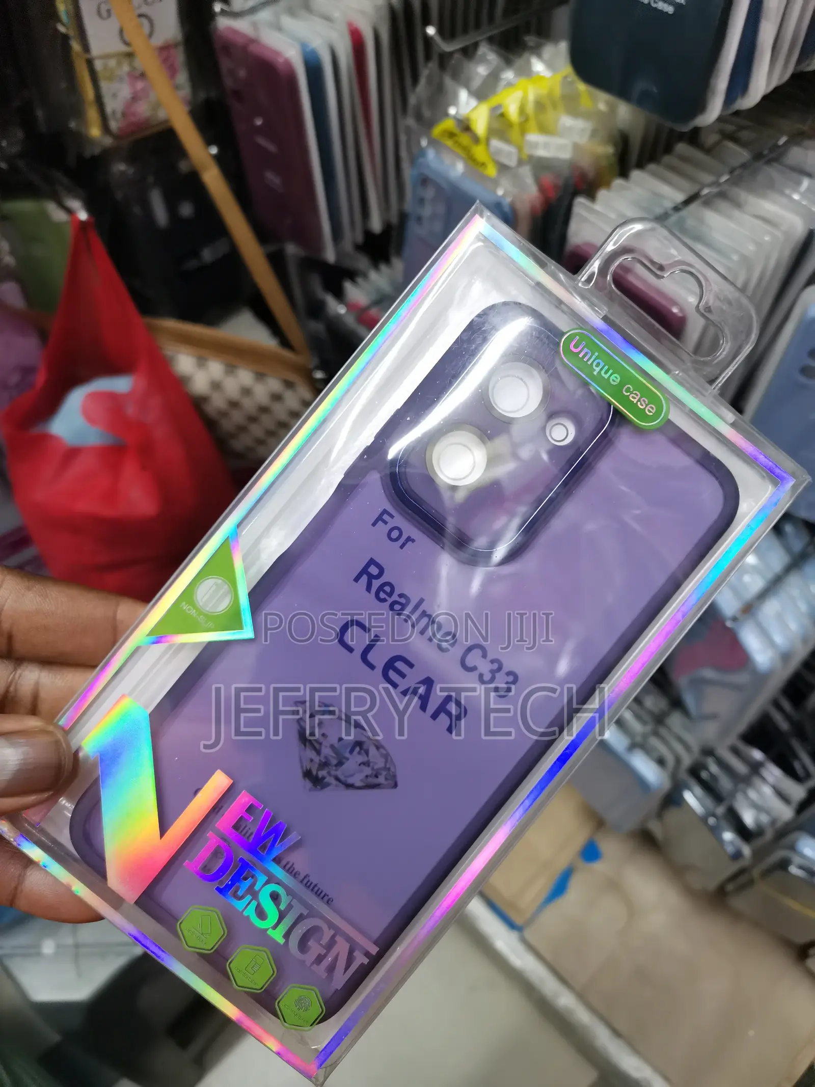 Soft Transparent Matte Cover for Realme C33 Purple Clear