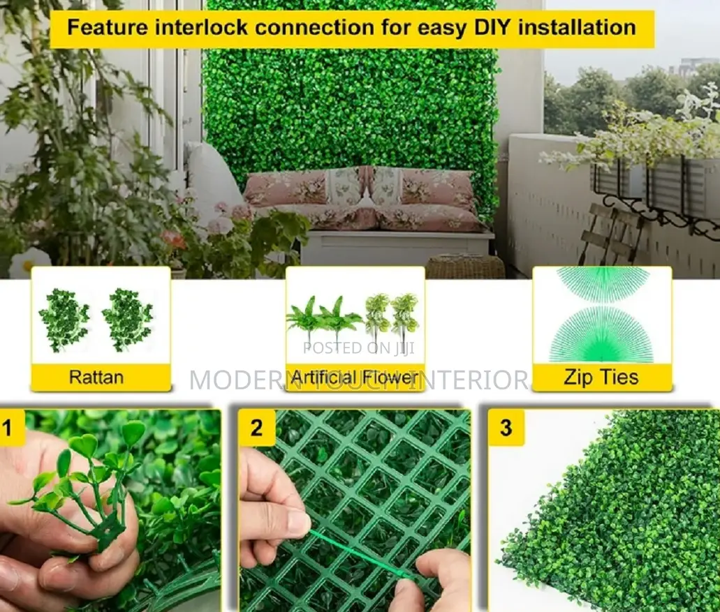 Compact Green Wall Hedge Panels