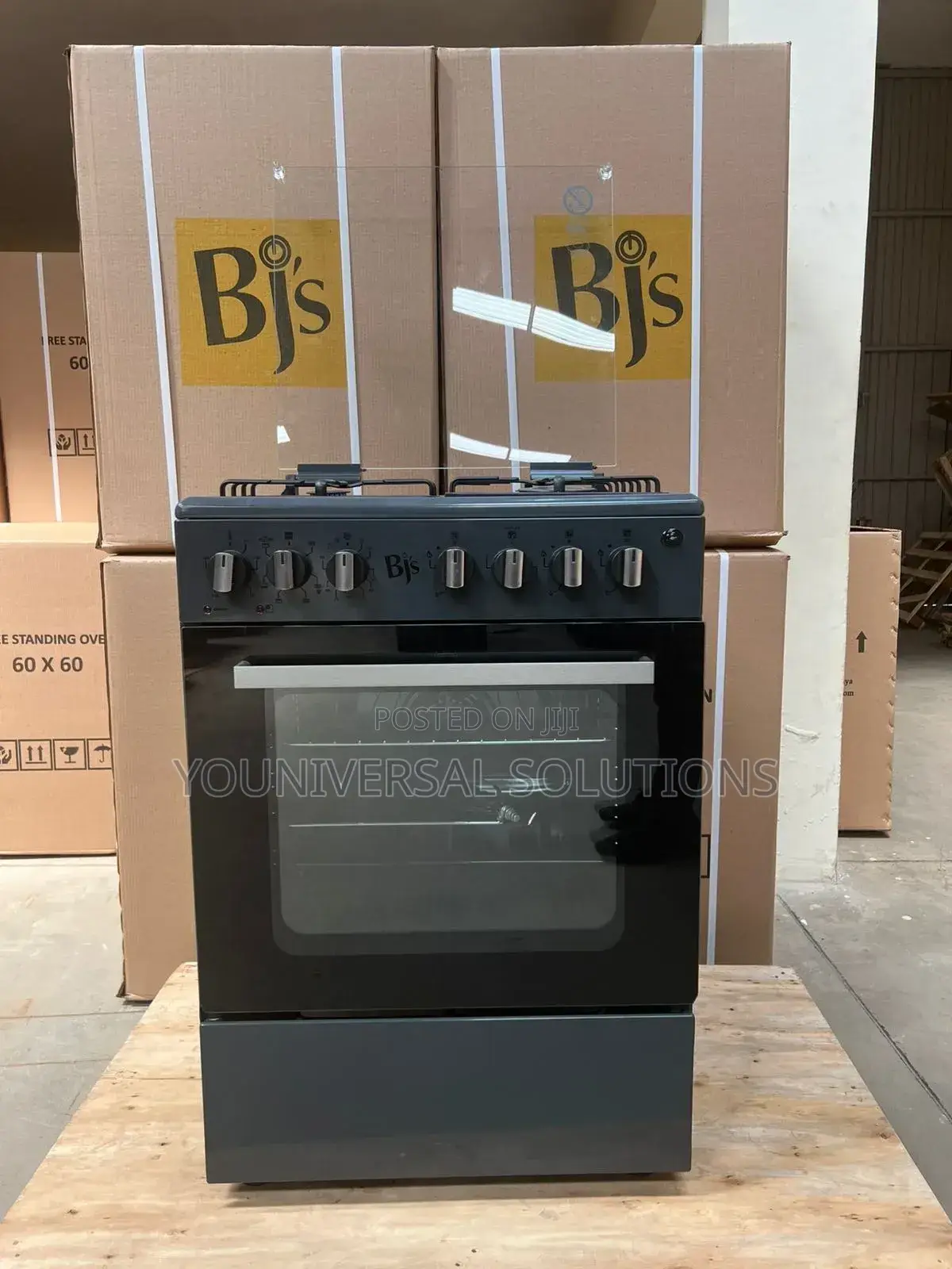 New Model Grey BJS 60x60 3-Gas+1 Hot Plate With Turbo-Fan