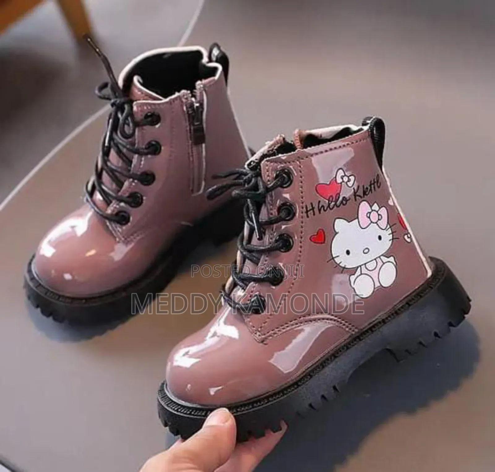 Cute Peach/White Kids Boots