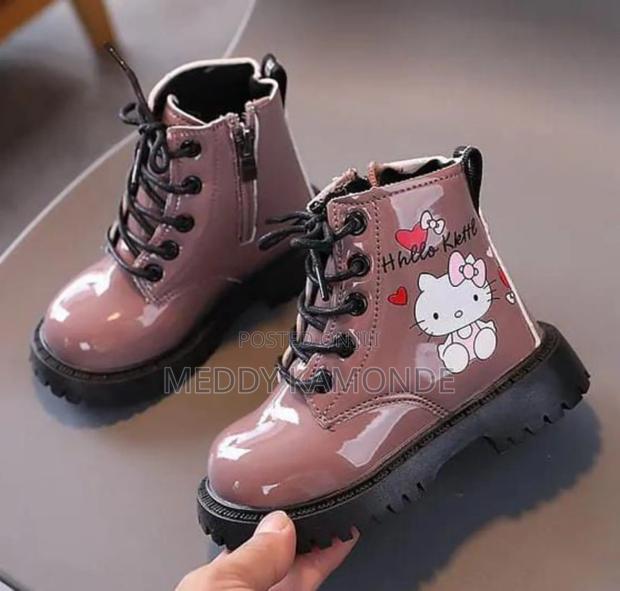 Cute Peach/White Kids Boots - thumbnail 3