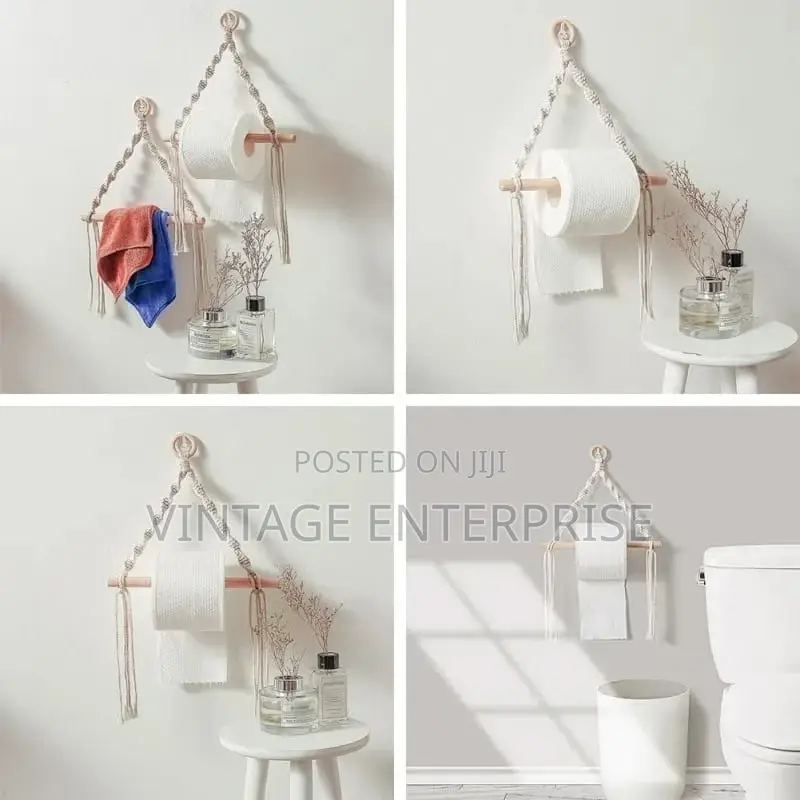 Toilet Paper Holder Tapestry Towel Hanging Rope