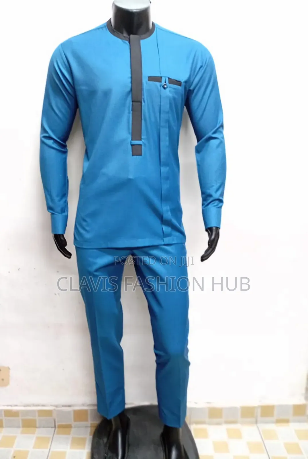 Men Senator Shirt and Trouser With Black Deco