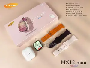 Mx12 Mini Ultra 2.0 Smart Watch, 3 Bands, Free Airpods