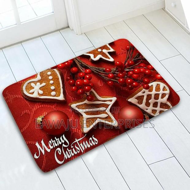 Red Christmas Themed Door Mat - main view