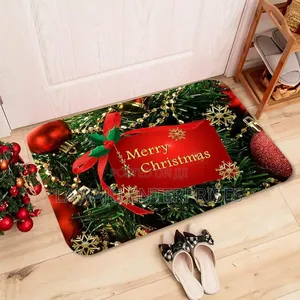 Green Christmas Themed Door Mat