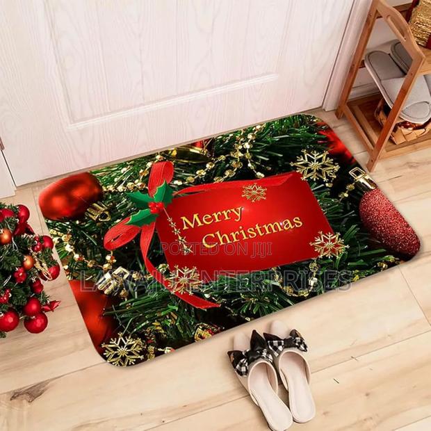 Green Christmas Themed Door Mat