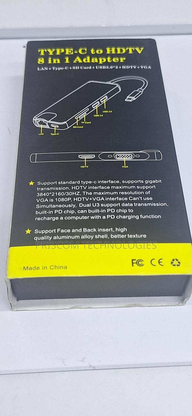 Type C To Hdmi Adapter 8 In 1 Type C Docking Station - thumbnail 3