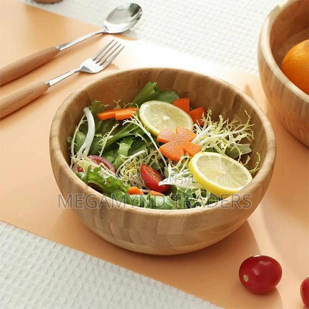 Bamboo Salad/Mixing Bowl/Serving Bowl 4litre Wooden - main view